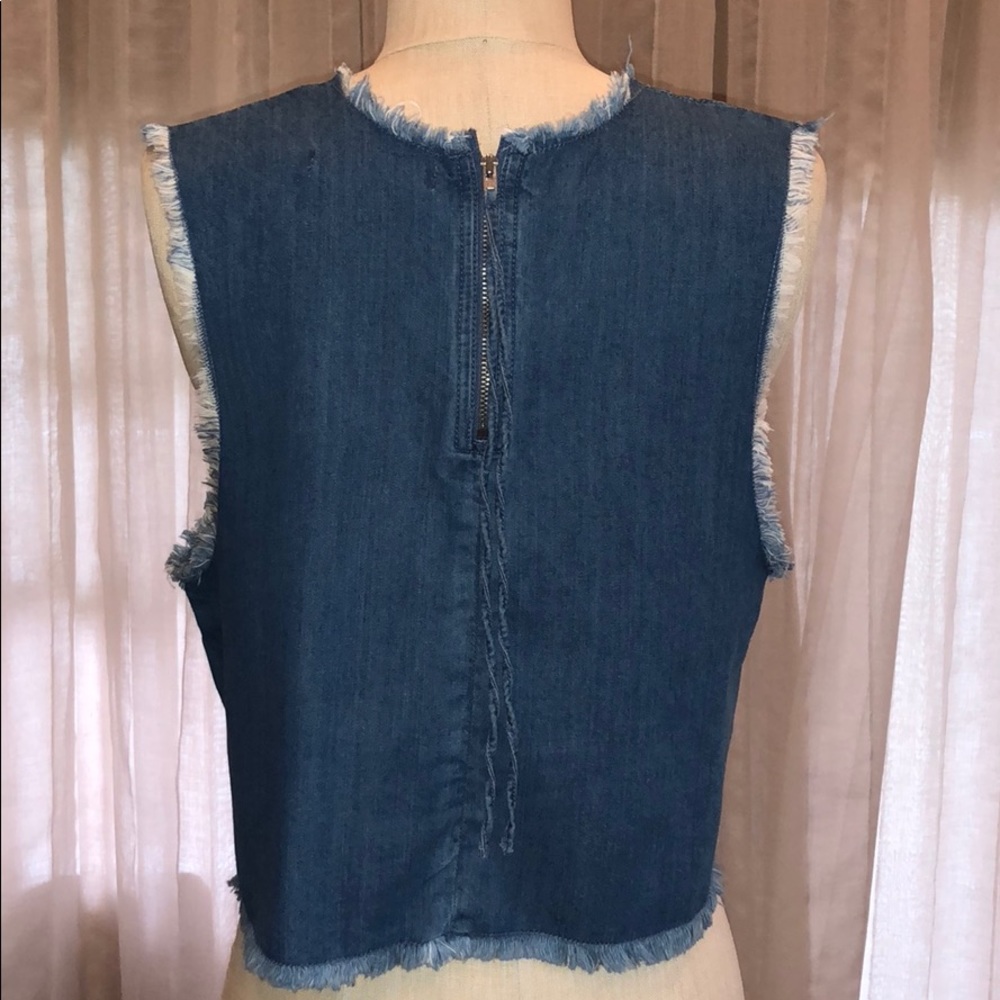 Asos Waven Blue Tini Denim Crop Top - Picture 7 of 8
